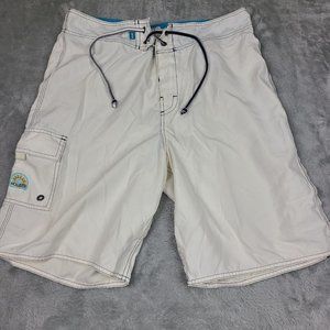 Men's Hollister Swim Trunks White Swim Board Shorts Size 30‎ Hollister Logo